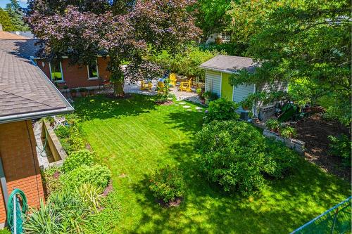 Aerial view of spacious back yard. - 28 Sunset Drive, Simcoe, ON - Outdoor