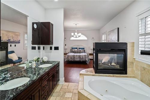 44 Davis Crescent, Hamilton, ON - Indoor Photo Showing Bathroom With Fireplace
