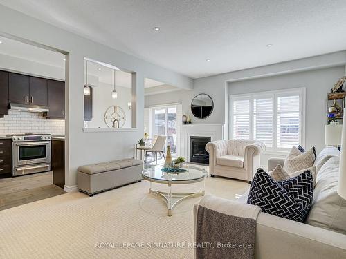 213 Echovalley Dr, Hamilton, ON - Indoor Photo Showing Living Room With Fireplace