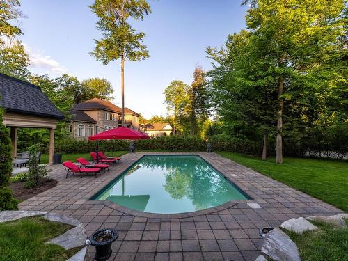 Back facade - 42 Rue De Cambridge, Hudson, QC - Outdoor With In Ground Pool With Deck Patio Veranda With Backyard