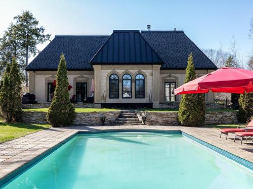 Back facade - 42 Rue De Cambridge, Hudson, QC - Outdoor With In Ground Pool With Deck Patio Veranda