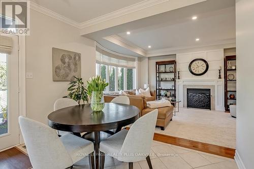 3105 Portree Crescent, Oakville, ON - Indoor Photo Showing Dining Room With Fireplace