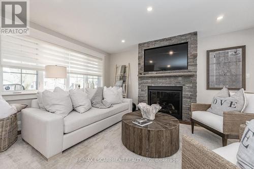 402 Pepper Drive, Burlington, ON - Indoor Photo Showing Living Room With Fireplace