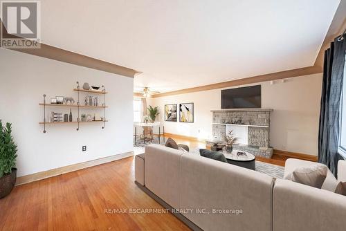 63 Deerhurst Road, Hamilton, ON - Indoor Photo Showing Living Room With Fireplace