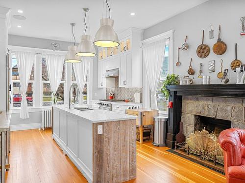 2326 Garcia Street, Merritt, BC - Indoor Photo Showing Kitchen With Fireplace
