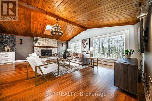 2320 Lake Ridge Road, Uxbridge, ON - Indoor Photo Showing Living Room With Fireplace
