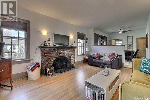 3438 Victoria Avenue, Regina, SK - Indoor Photo Showing Living Room With Fireplace