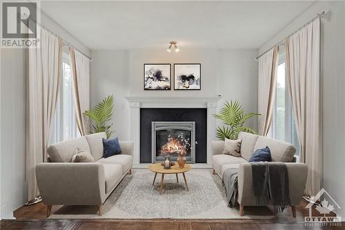 303 Blair Road, Ottawa, ON - Indoor Photo Showing Living Room With Fireplace