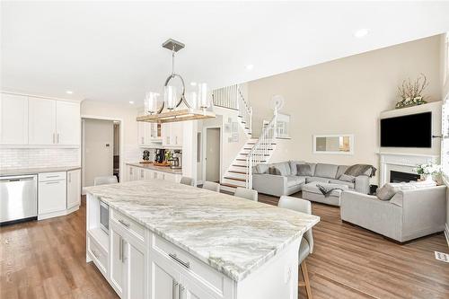 273 Highland Road W, Stoney Creek, ON - Indoor Photo Showing Kitchen With Fireplace With Upgraded Kitchen