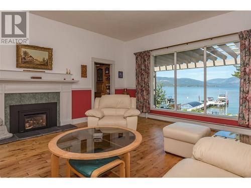 9739 Delcliffe Road, Vernon, BC - Indoor Photo Showing Living Room With Fireplace