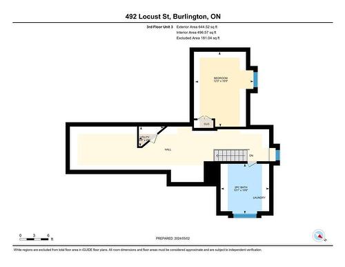 unit 3 3rd level floor plan - 492 Locust Street, Burlington, ON - Other