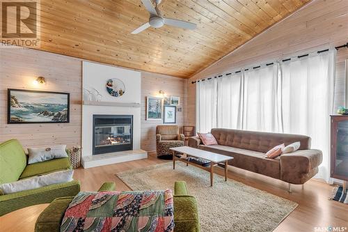 671 Poplar Crescent, Aquadeo, Jackfish Lake, SK - Indoor Photo Showing Living Room With Fireplace