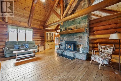 32062 Hwy 28 E, Bancroft, ON - Indoor Photo Showing Living Room With Fireplace