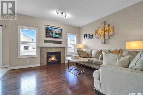 4625 Padwick Road, Regina, SK - Indoor Photo Showing Living Room With Fireplace