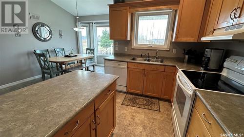 633 Forester Crescent, Tisdale, SK - Indoor Photo Showing Kitchen With Double Sink