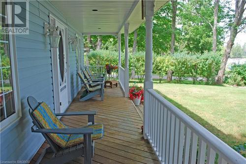 Wonderful Covered Porch Overlooking Bay - 110 Cottage Lane, Georgian Bluffs, ON - Outdoor With Exterior