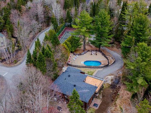 Aerial photo - 48 Ch. Du Geai-Bleu, Saint-Sauveur, QC - Outdoor With In Ground Pool With View