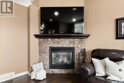 222 Broadway Street, Sedley, SK - Indoor Photo Showing Living Room With Fireplace