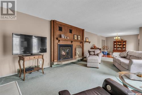 208 Bird Street, Loreburn, SK - Indoor Photo Showing Living Room With Fireplace