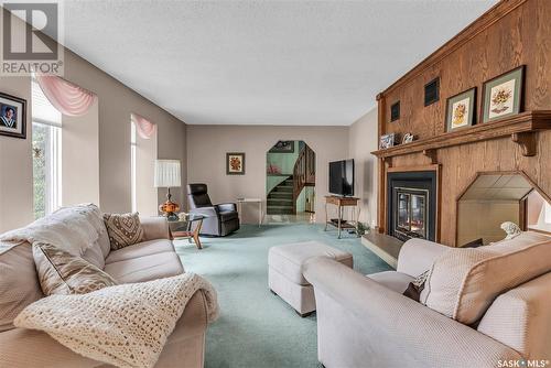 208 Bird Street, Loreburn, SK - Indoor Photo Showing Living Room With Fireplace