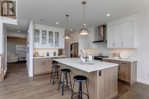 107 Chelsea Channel, Chestermere, AB - Indoor Photo Showing Kitchen With Upgraded Kitchen