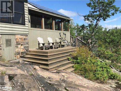DECK WITH WESTERN VIEW - 0 Crewe Point, Parry Sound, ON - Outdoor With Deck Patio Veranda