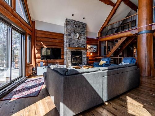 Living room - 2 Ch. Du Boisé, Mandeville, QC - Indoor Photo Showing Living Room With Fireplace