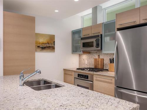 103-66 Songhees Rd, Victoria, BC - Indoor Photo Showing Kitchen With Upgraded Kitchen