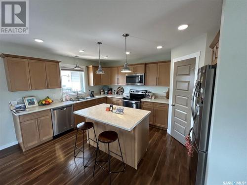 126 Wheatland Court, Rosthern, SK - Indoor Photo Showing Kitchen With Double Sink