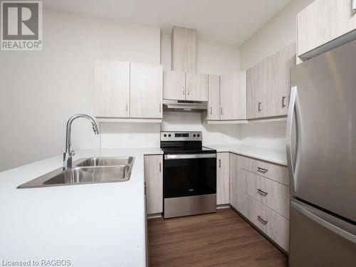 845 2Nd Avenue E Unit# 205, Owen Sound, ON - Indoor Photo Showing Kitchen With Double Sink