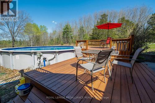 218 Fish And Game Club Road, Quinte West, ON - Outdoor With Above Ground Pool With Deck Patio Veranda