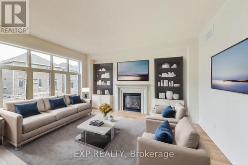1421 Davis Loop, Innisfil, ON - Indoor Photo Showing Living Room With Fireplace