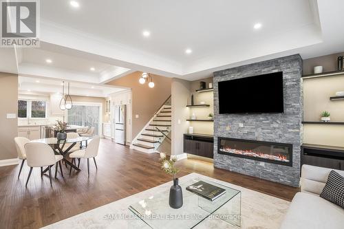 3556 Silverplains Drive, Mississauga, ON - Indoor Photo Showing Living Room With Fireplace