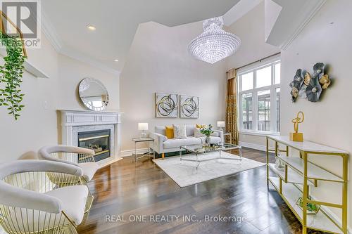489 Winfield Terrace, Mississauga, ON - Indoor Photo Showing Living Room With Fireplace