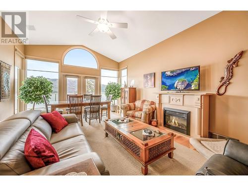 7178 Brent Road N, Peachland, BC - Indoor Photo Showing Living Room With Fireplace