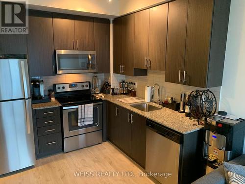 904 - 3600 Highway 7 Road, Vaughan, ON - Indoor Photo Showing Kitchen With Stainless Steel Kitchen
