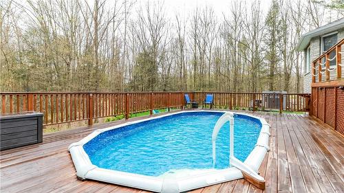 79 Kingfisher Crescent, Tiny, ON - Outdoor With Above Ground Pool With Deck Patio Veranda
