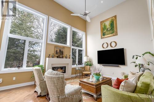 203 Burloak Drive, Oakville, ON - Indoor Photo Showing Living Room With Fireplace