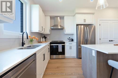 6795 Royal Magnolia Avenue, London, ON - Indoor Photo Showing Kitchen With Double Sink With Upgraded Kitchen