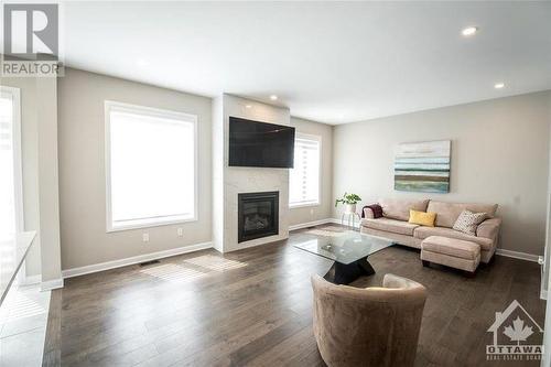 243 Alex Polowin Avenue, Nepean, ON - Indoor Photo Showing Living Room With Fireplace