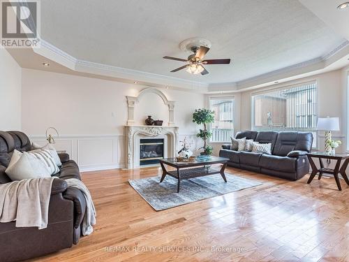 4 Latania Boulevard, Brampton, ON - Indoor Photo Showing Living Room With Fireplace