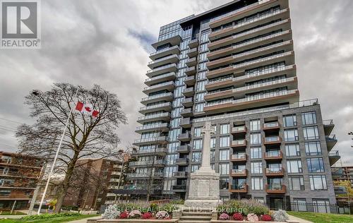 303 - 21 Park Street E, Mississauga, ON - Outdoor With Balcony With Facade