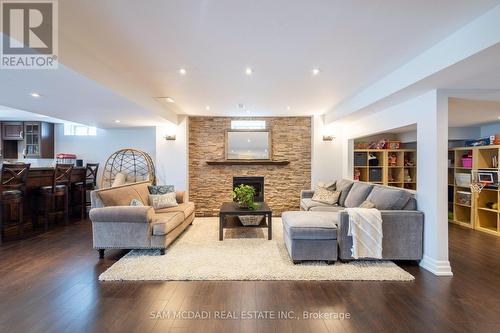 5381 Forest Hill Drive, Mississauga, ON - Indoor Photo Showing Living Room With Fireplace