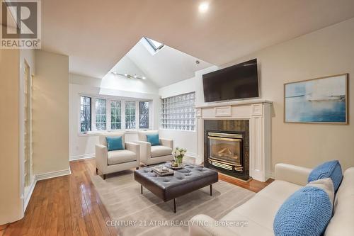 250 Scarborough Golfclub Road, Toronto, ON - Indoor Photo Showing Living Room With Fireplace