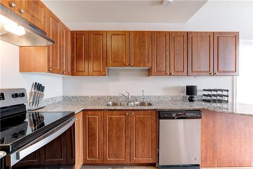 135 James Street S|Unit #408, Hamilton, ON - Indoor Photo Showing Kitchen With Double Sink