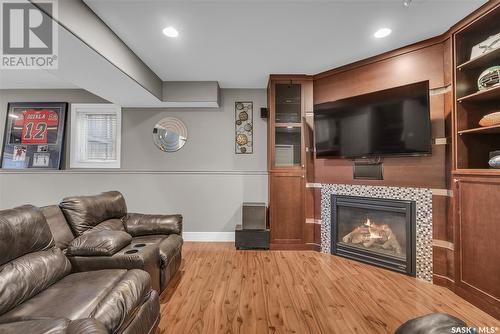 1114 Wright Way, Saskatoon, SK - Indoor Photo Showing Living Room With Fireplace