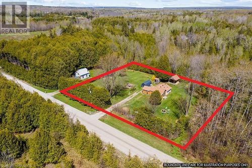 Surrounded with tall mature hedges and trees gives an abundance of privacy! - 710 West Road, Northern Bruce Peninsula, ON - Outdoor With View