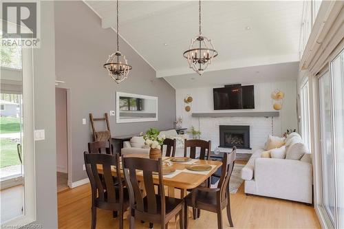 118 Woodland Crescent, Sauble Beach, ON - Indoor Photo Showing Dining Room With Fireplace