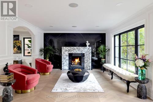 292 Dunview Avenue, Toronto, ON - Indoor Photo Showing Living Room With Fireplace