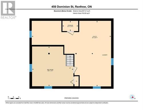 Basement Floorplan.  Includes Laundry, Workshop and Utility Areas. - 450 Dominion Street, Renfrew, ON - Other